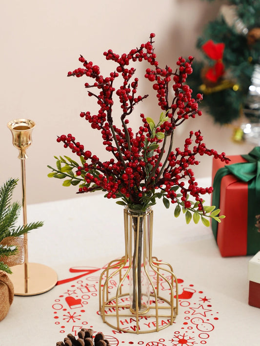 1 Bundle Faux Pearl Berry for Diy Wreath & Tree Ornaments/Red Berry Decorations for Party Best Gifts Birthday Home Decor Christmas Decorations Room Decor Christmas Winter