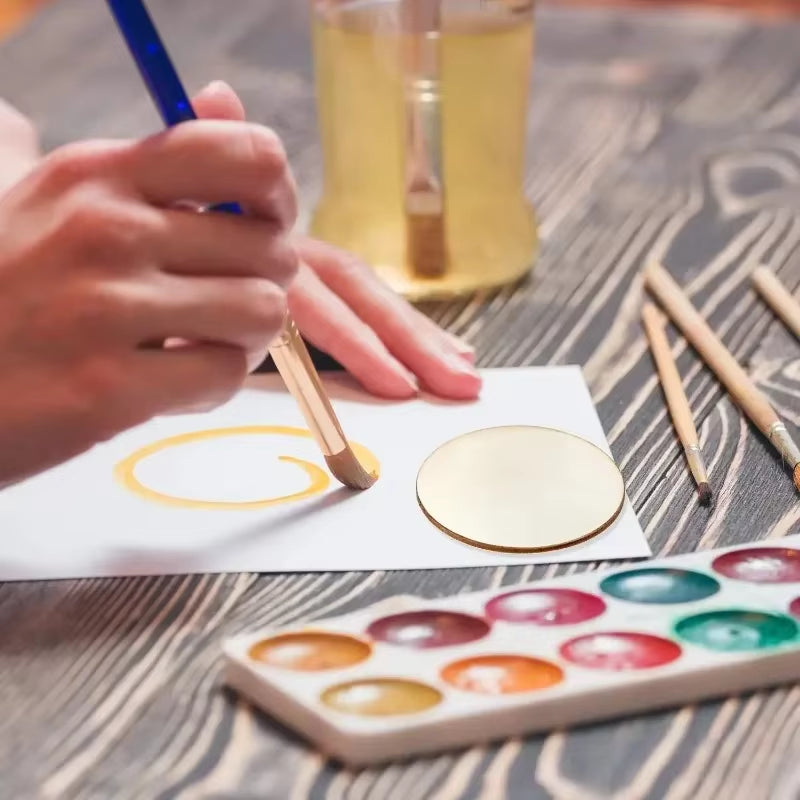 50Pcs 6Cm Unfinished Wood Slices, Natural round Blanks Wood Circles for Crafts DIY Art Crafts Christmas Decorations