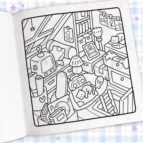 Cozy Corner: Coloring Book for Adults and Kids (Cozy Spaces Coloring)