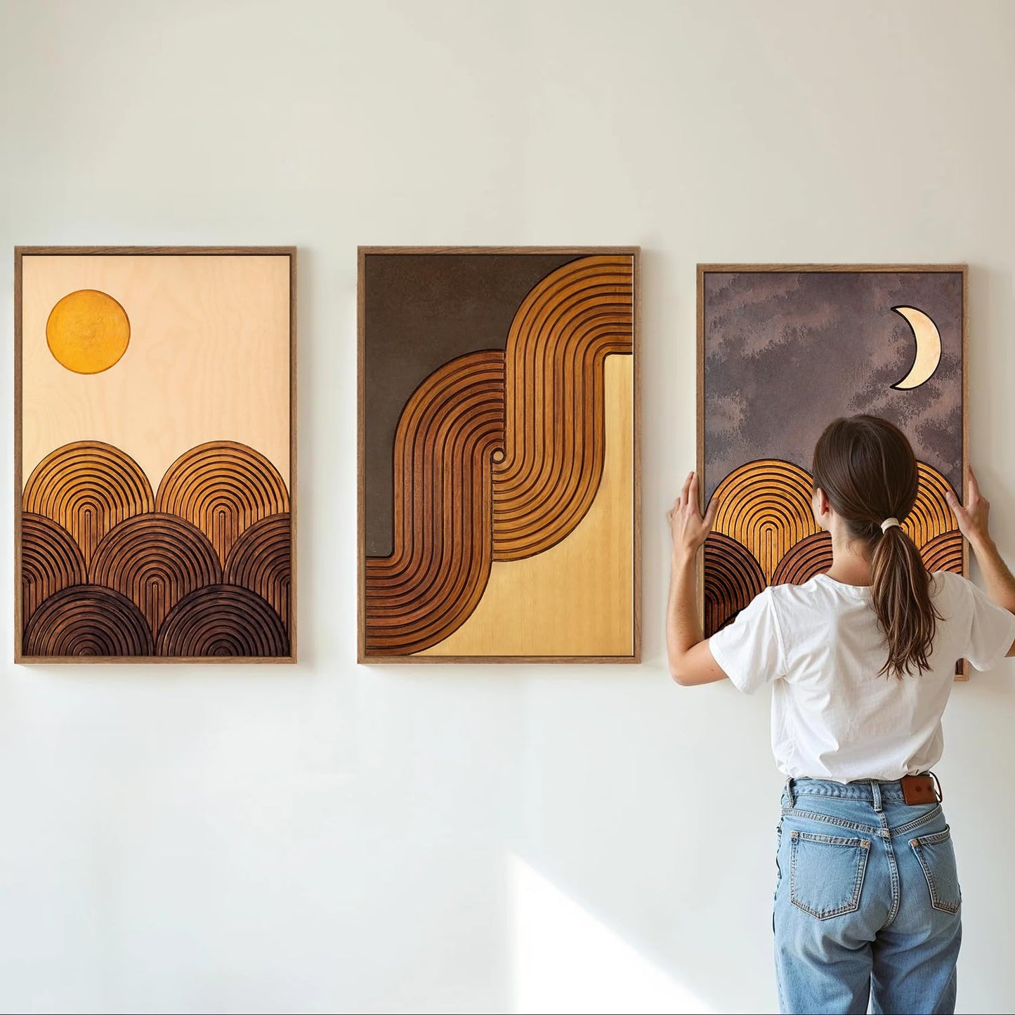 Boho Mountain Framed Canvas Wall Art