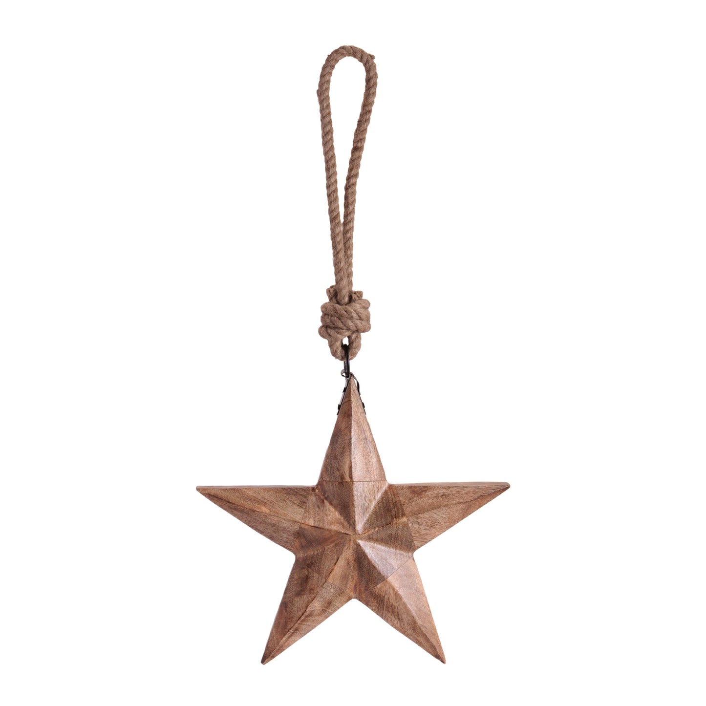 Hand-Carved Wood Star Ornament