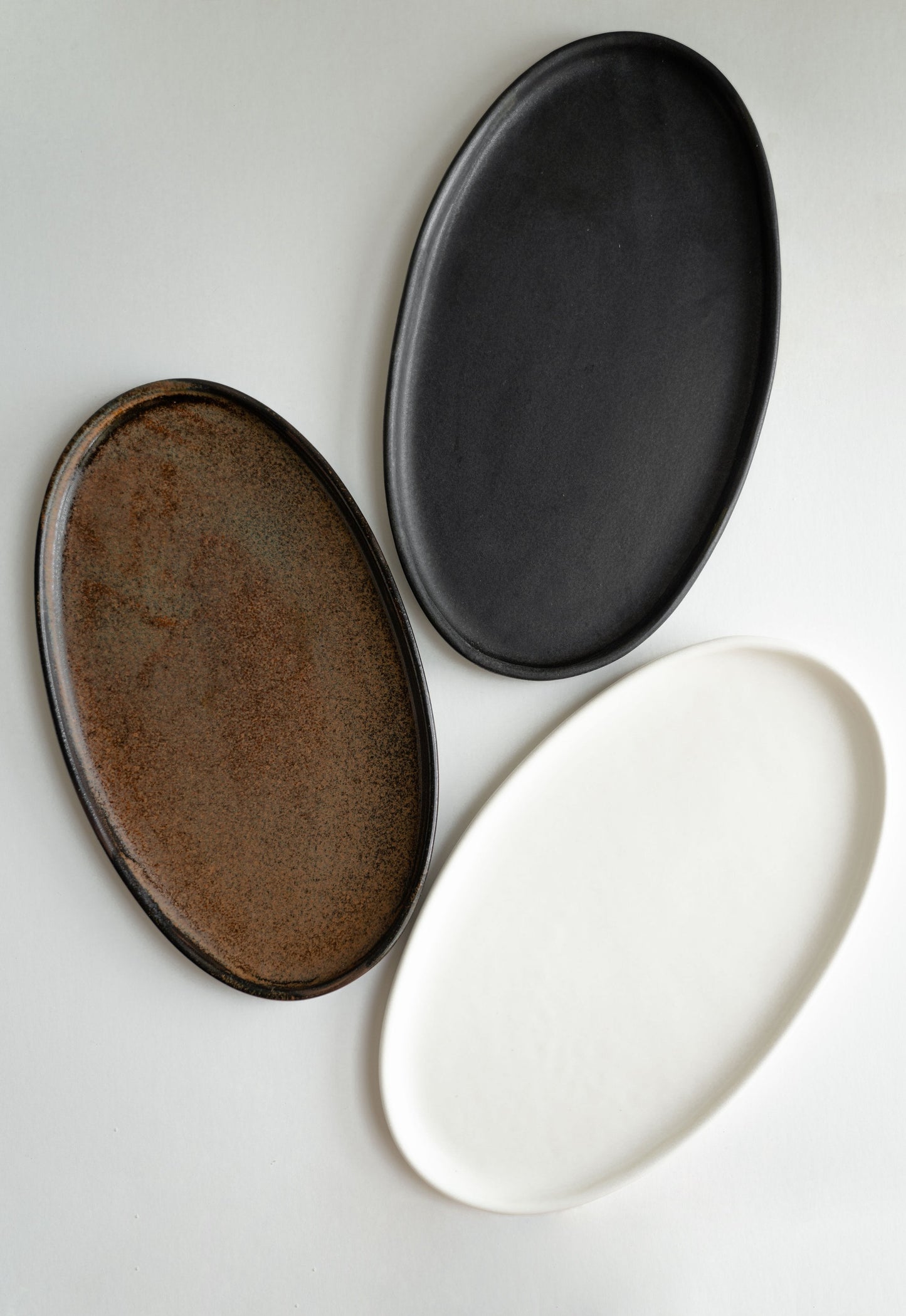 Rust Stoneware Oval Serving Platter