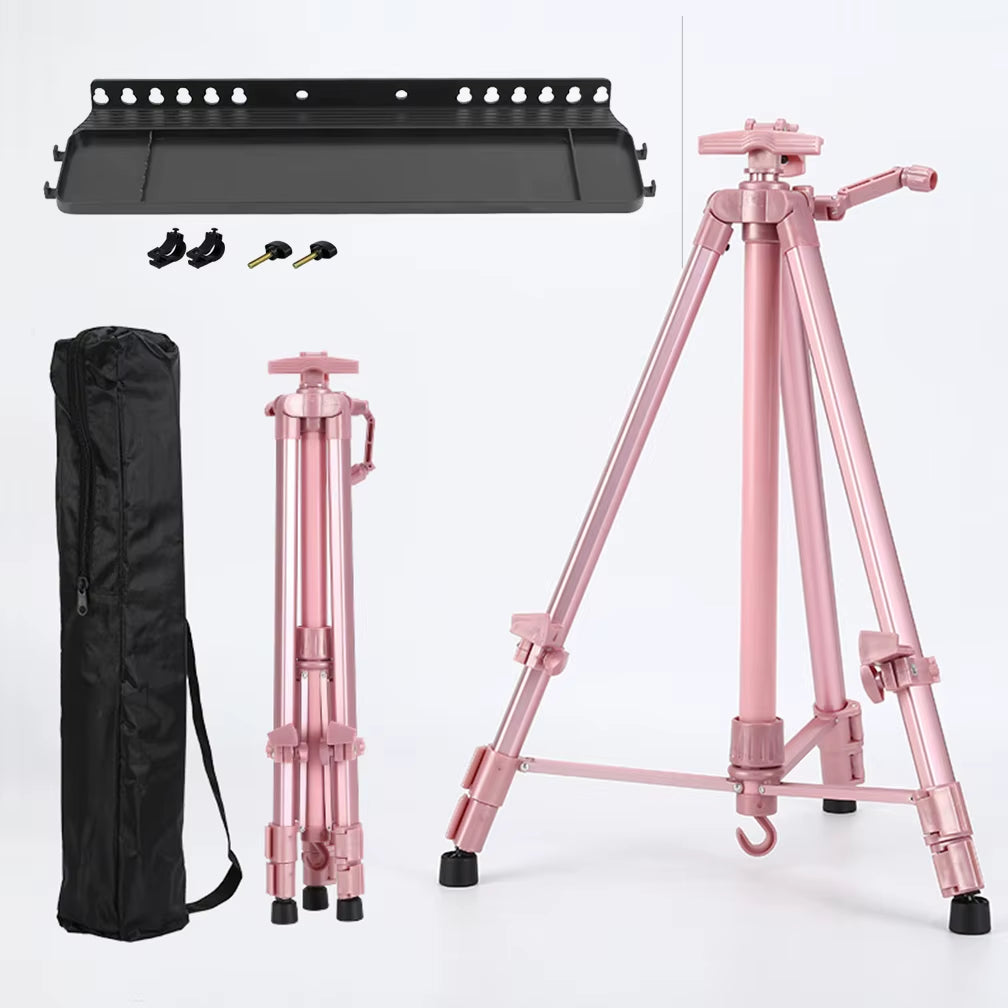 Portable Adjustable Metal Sketch Easel Stand Foldable Travel Easel Metal Easel Sketch Drawing for Artist Art Supplies 50-150CM