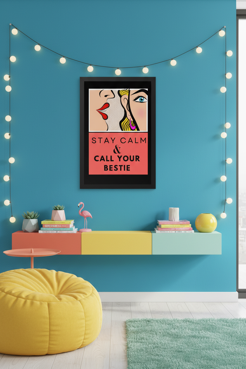 Call Your Bestie Framed Poster Scene