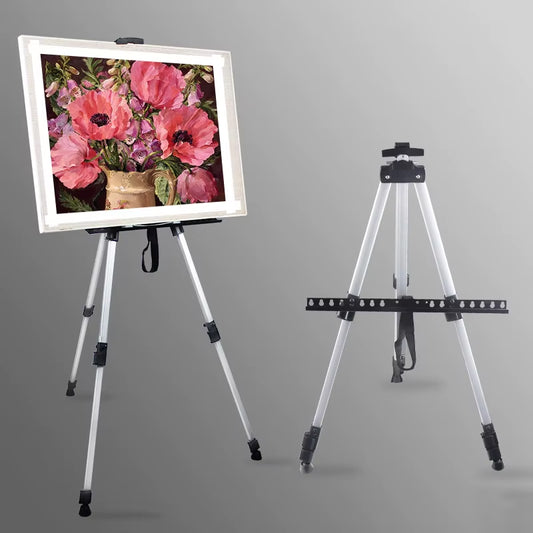 Portable Adjustable Metal Sketch Easel Sketch Drawing for Artist Art Supplies Stand Foldable Travel Easel Shelf with Bag Outdoor