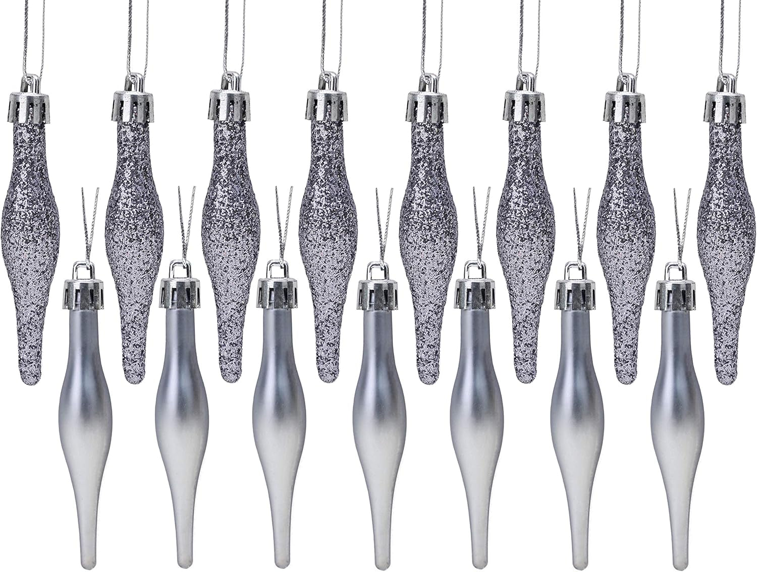 Christmas Concepts® Pack of 15-8.5Cm Droplet Baubles - Matte & Glitter Design - Christmas Ornaments (Rioja Red)