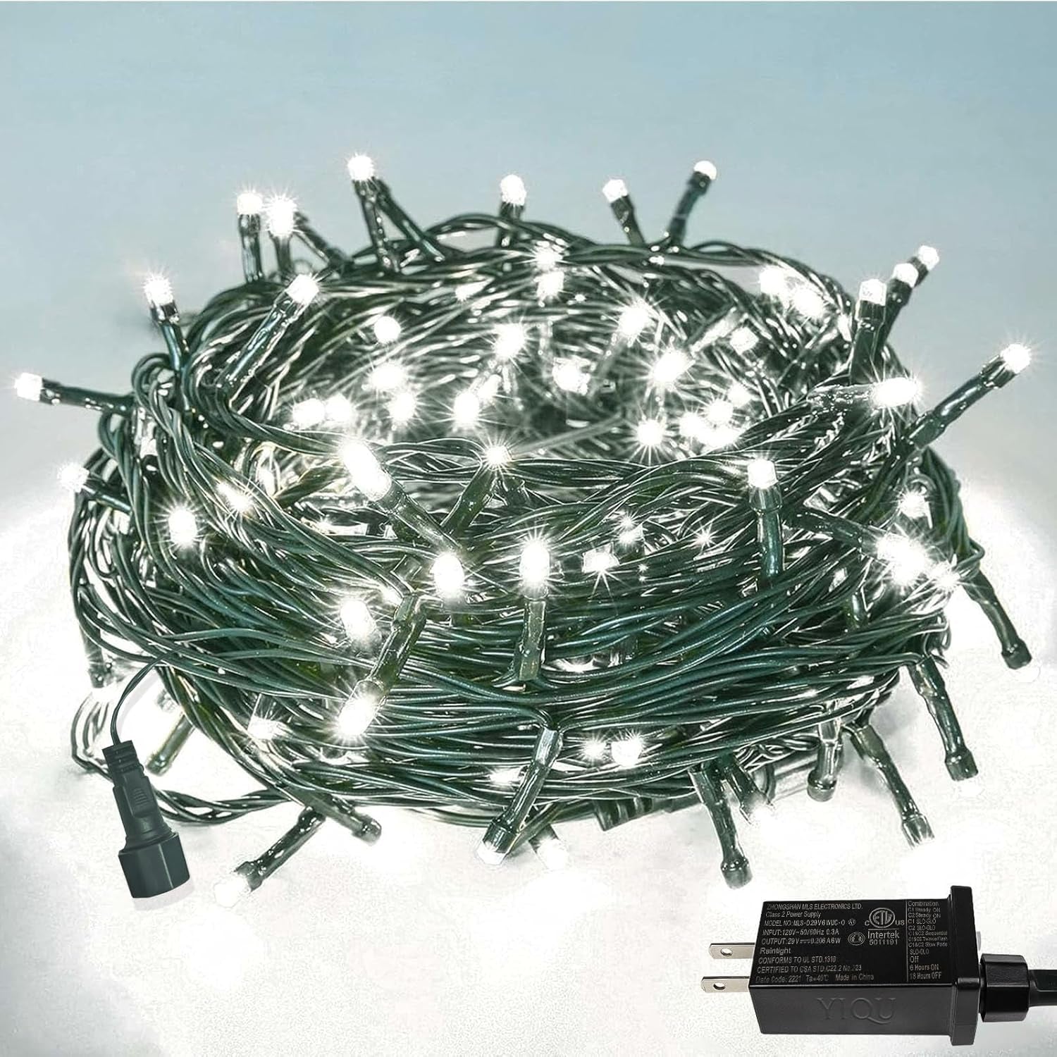 Upgraded 75.8 FT 200 LED Christmas String Lights Outdoor/Indoor, Timer & Memory Function & 8 Modes, Extendable Green Wire Waterproof Fairy String Lights for Xmas Tree Holiday Party Garden (Warm White)