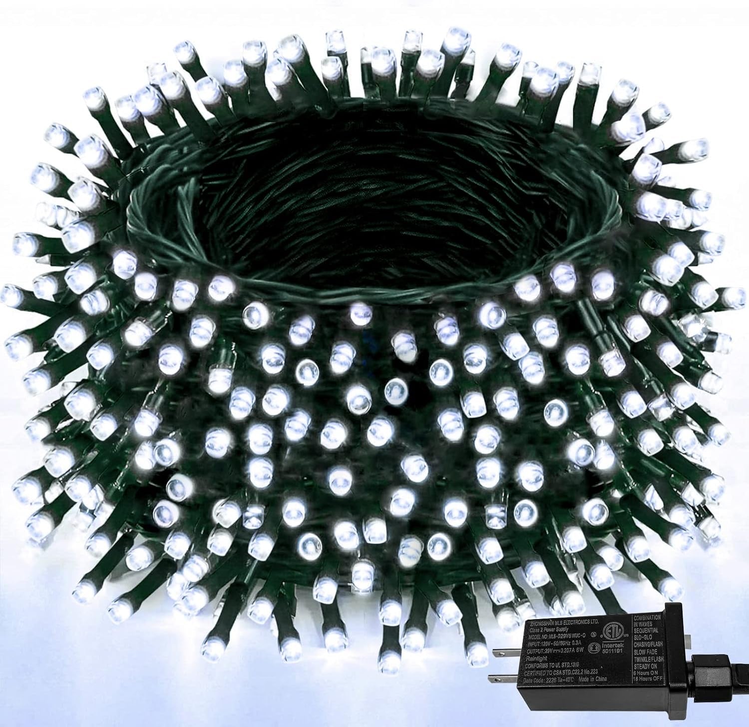 Upgraded 75.8 FT 200 LED Christmas String Lights Outdoor/Indoor, Timer & Memory Function & 8 Modes, Extendable Green Wire Waterproof Fairy String Lights for Xmas Tree Holiday Party Garden (Warm White)