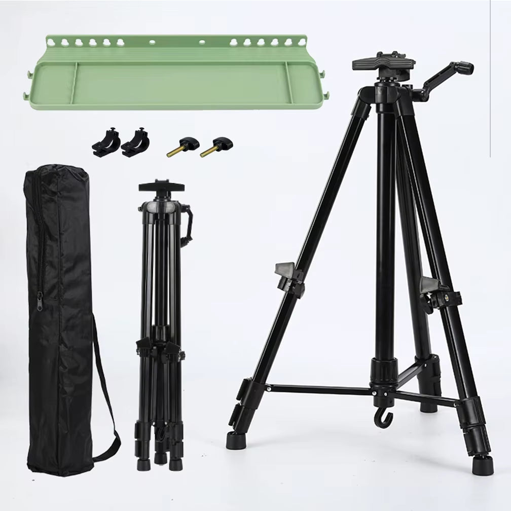 Portable Adjustable Metal Sketch Easel Stand Foldable Travel Easel Metal Easel Sketch Drawing for Artist Art Supplies 50-150CM