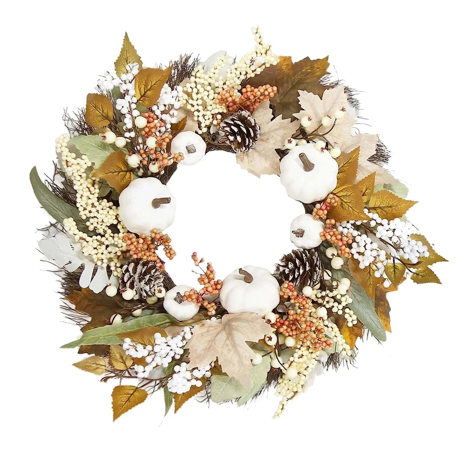 Clearance Sale!  Fall Decor Fall Wreaths for Front Door 18 Autumn Pumpkin Berry Wreath Fall Decorations for Thanksgiving Halloween Farmhouse Outdoor, Halloween Wreath, Wreath*1