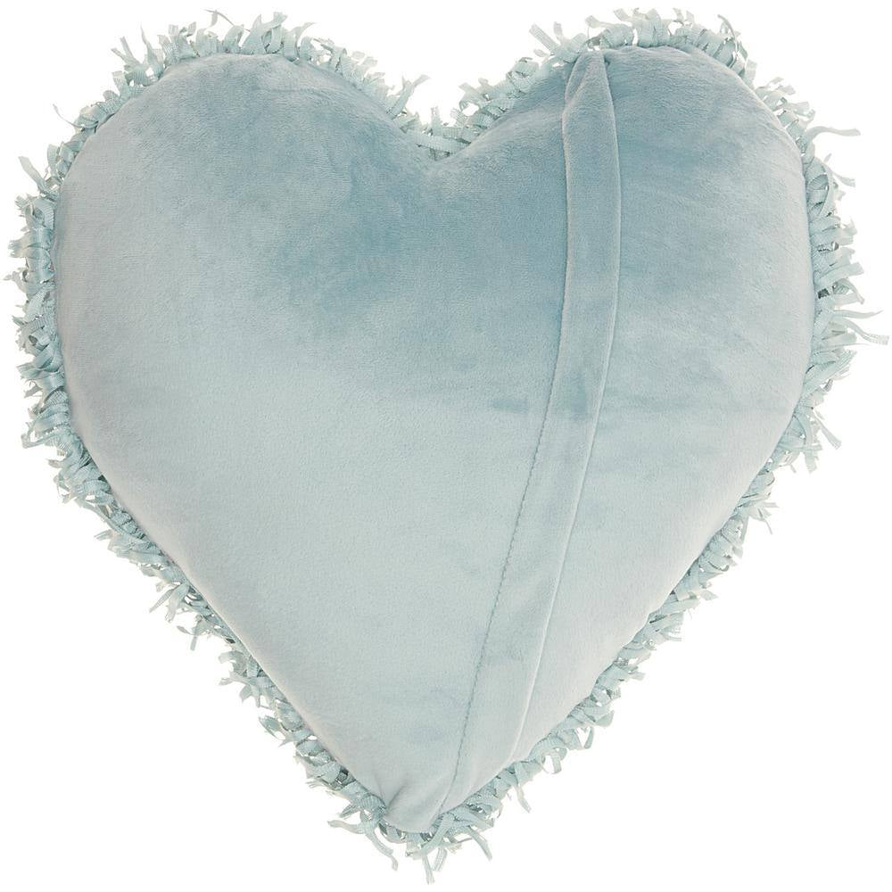 Shaggy Heart Celadon Shag 18 In. X 18 In. Throw Pillow