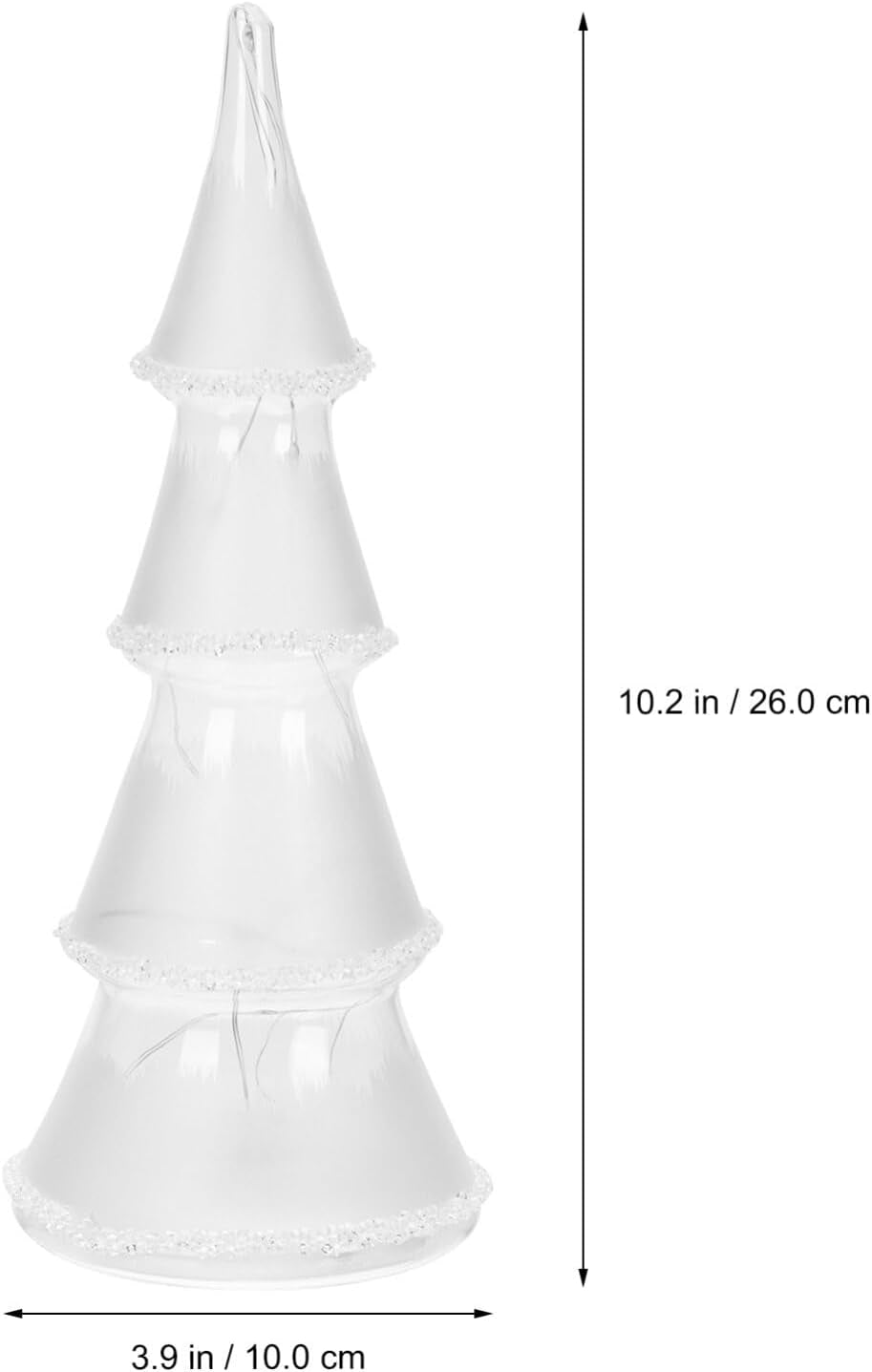 Beaupretty Glass Christmas Light up Mini Tabletop Xmas Light Holiday Figurine Decorations for Room Fireplace Party