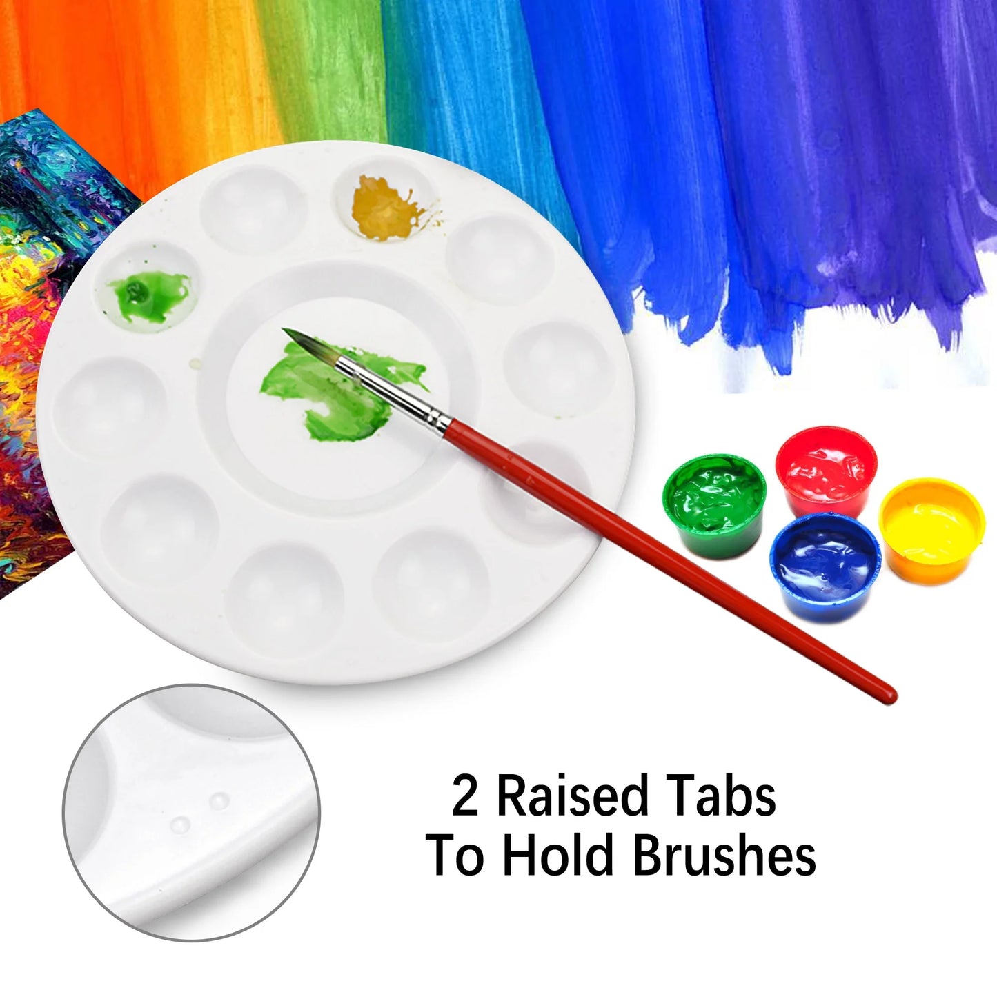 12 Plastic Painting Tray Palettes, Plastic Paint Pallets for Kids