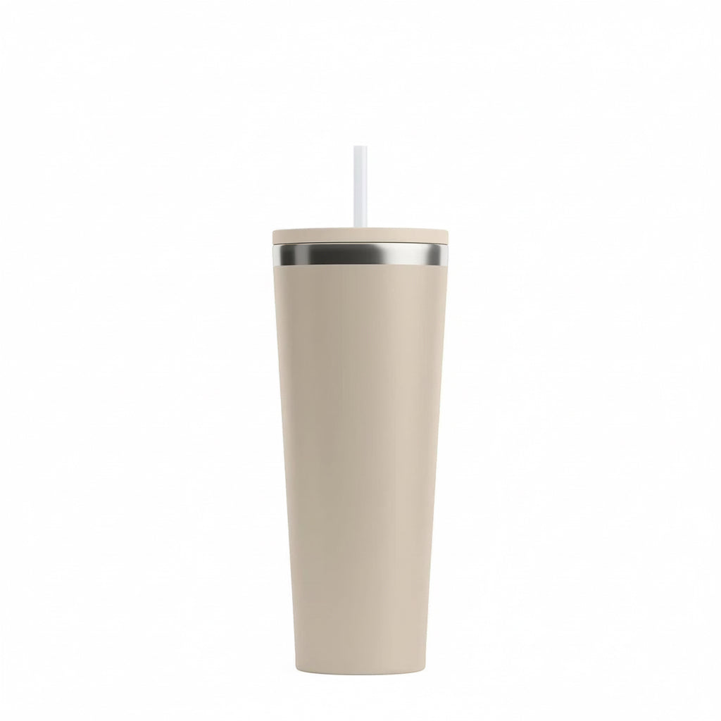 28 Oz Ceramic Lined Everyday Tumbler, Spill-Resistant Straw Lid, Beach