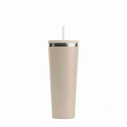 28 Oz Ceramic Lined Everyday Tumbler, Spill-Resistant Straw Lid, Beach