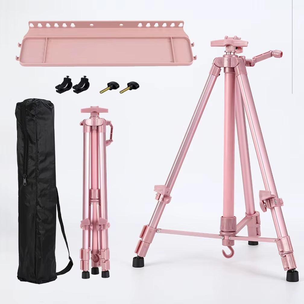Portable Adjustable Metal Sketch Easel Stand Foldable Travel Easel Metal Easel Sketch Drawing for Artist Art Supplies 50-150CM