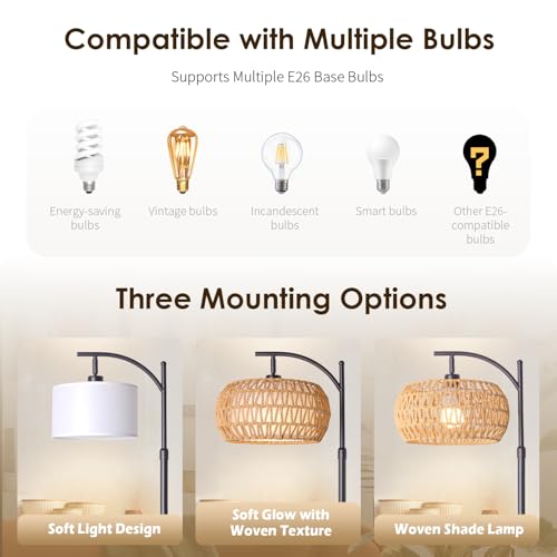 Boho Rattan Floor Lamp