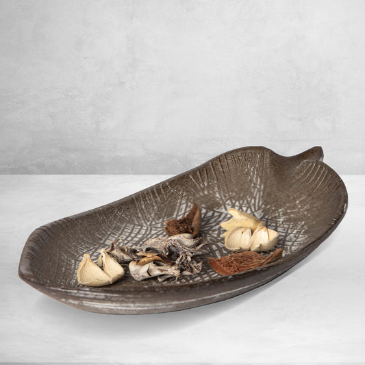 Wood Leaf Shaped Decorative Serving Plate