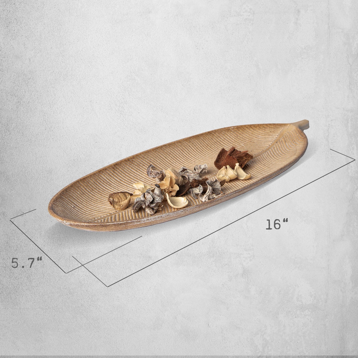 Leaf Design Wood Tray