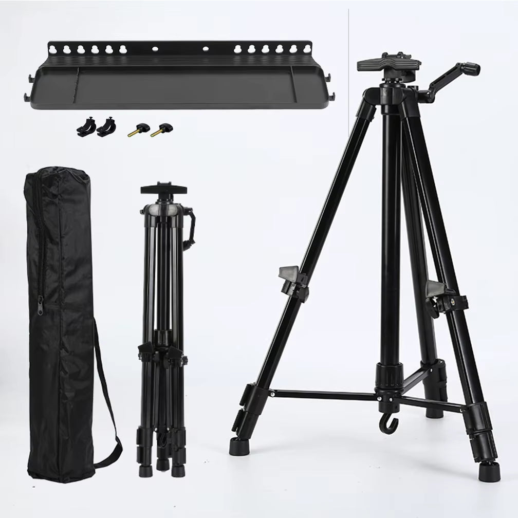 Portable Adjustable Metal Sketch Easel Stand Foldable Travel Easel Metal Easel Sketch Drawing for Artist Art Supplies 50-150CM