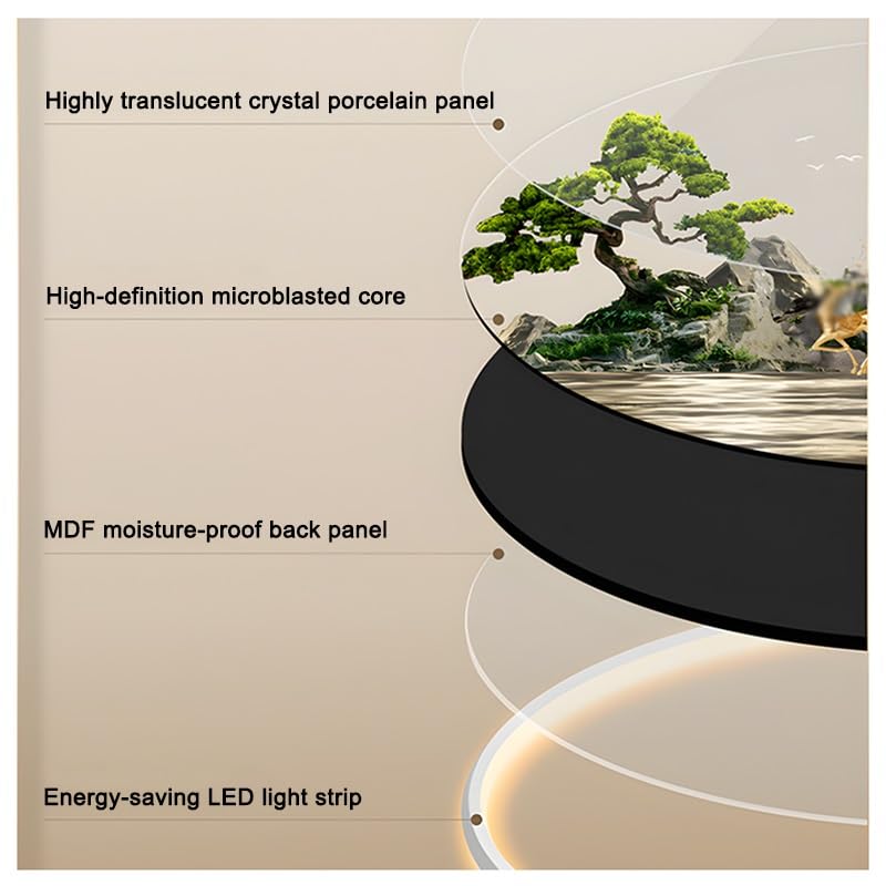 Creative Landscape Wall Hanging Mural with LED Light