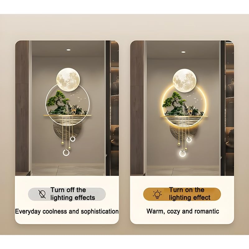 Creative Landscape Wall Hanging Mural with LED Light