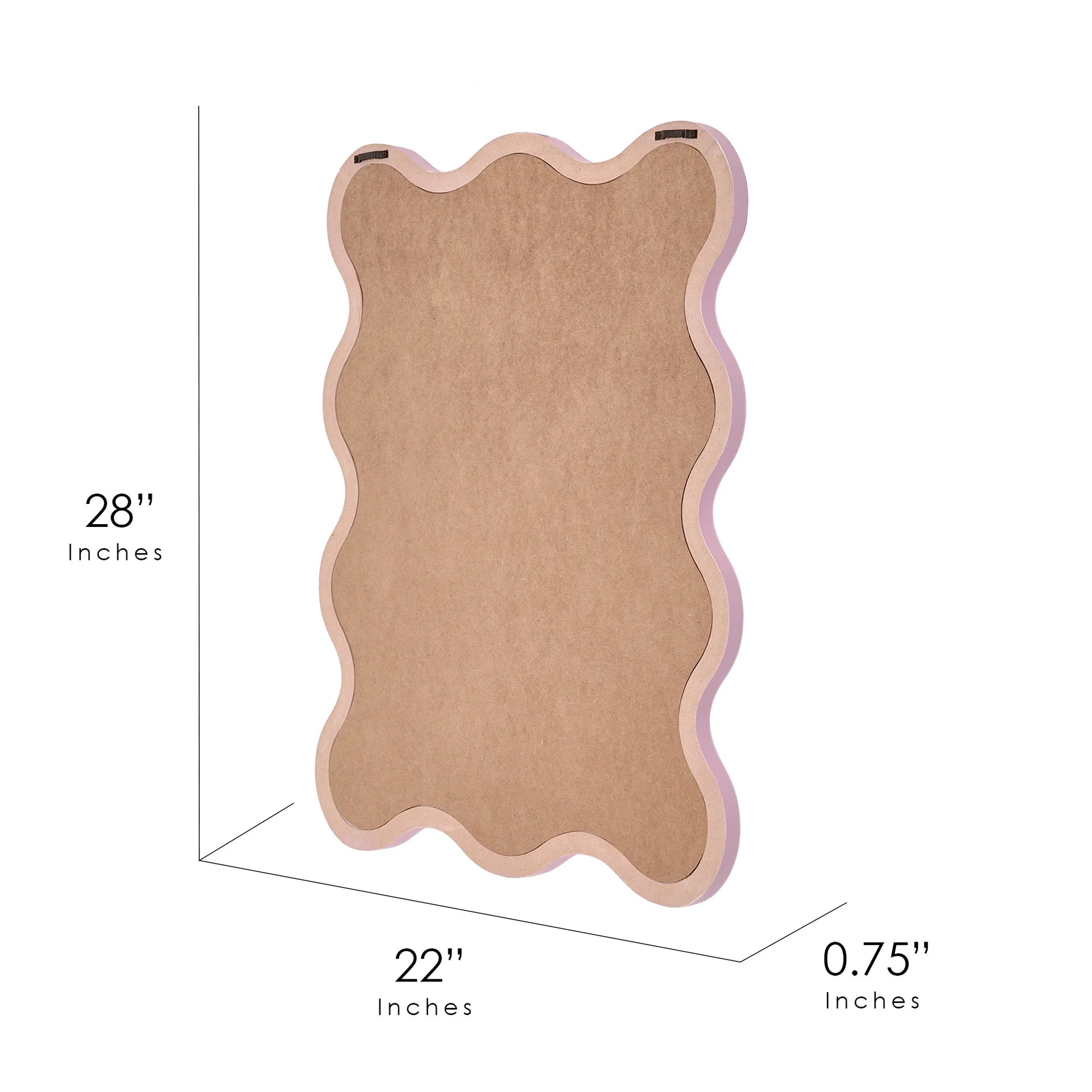 Wavy Framed Mirror, Lavender - 22" X 28"