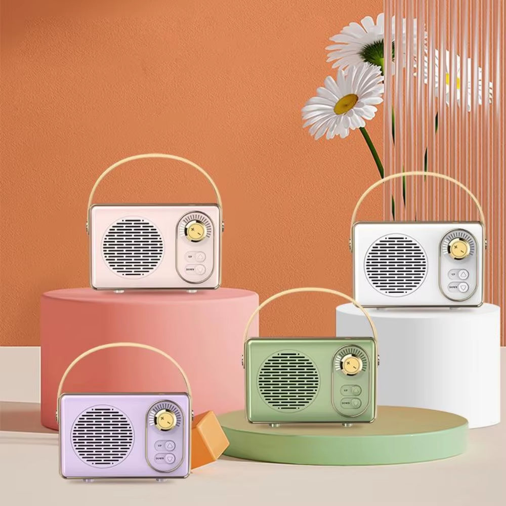 Retro Bluetooth Portable Speaker Small Wireless Stereo,Loud Volume TF Card Slot and MP3 Player for Iphone Android