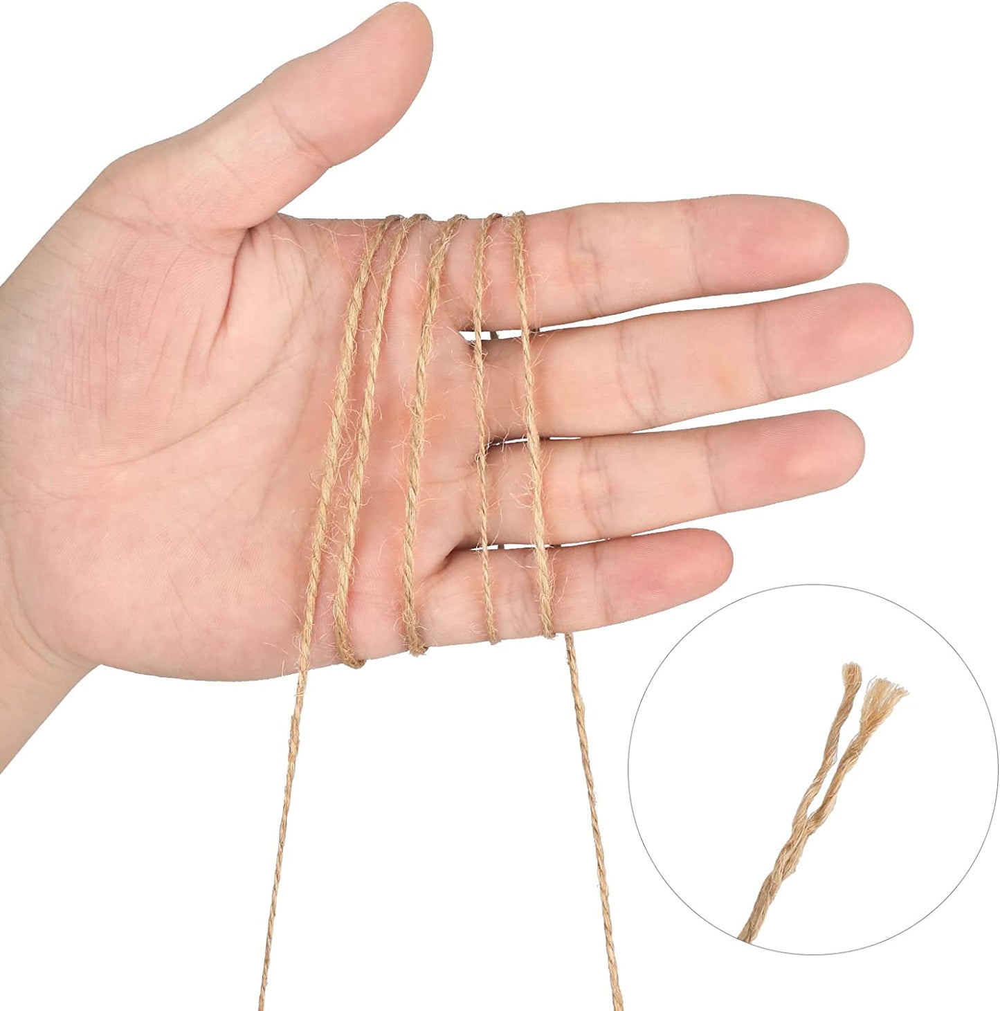 6MM Jute Rope,164Feet Strong and Heavy Duty Jute Twine, Brown Decoration Hemp Tw