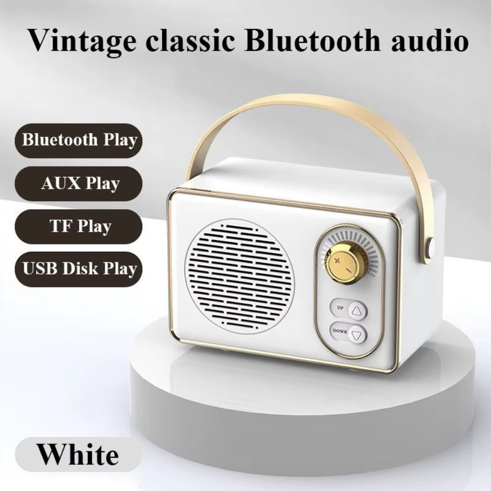 Retro Bluetooth Portable Speaker Small Wireless Stereo,Loud Volume TF Card Slot and MP3 Player for Iphone Android