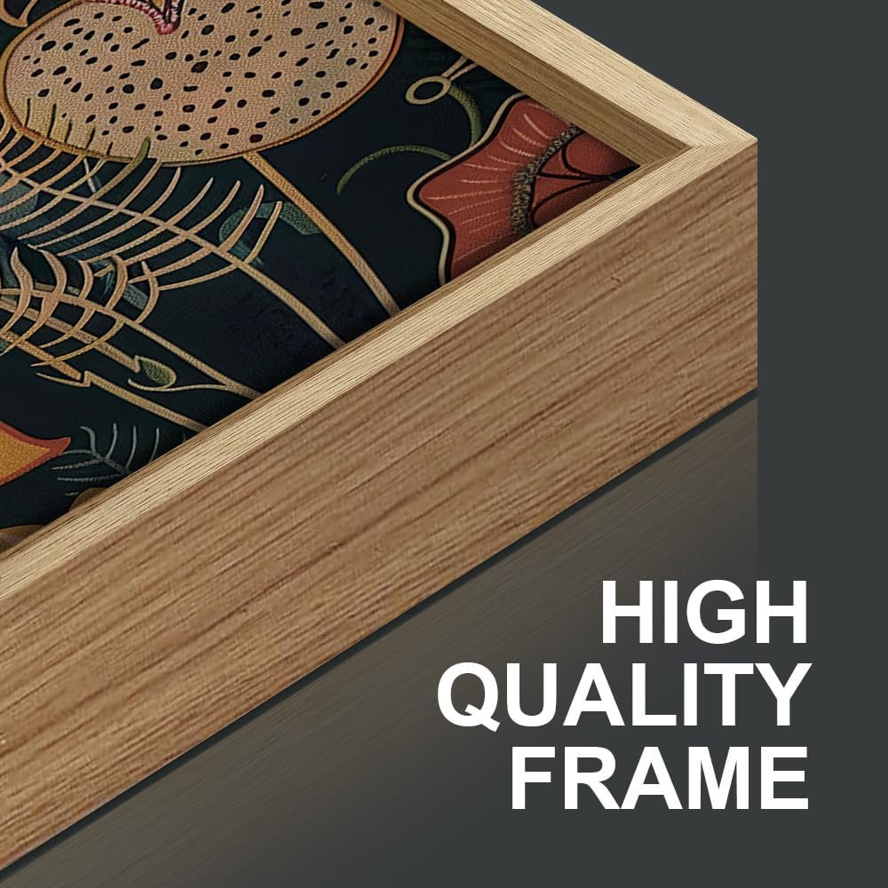 Orange Floral Framed Canvas Wall Art