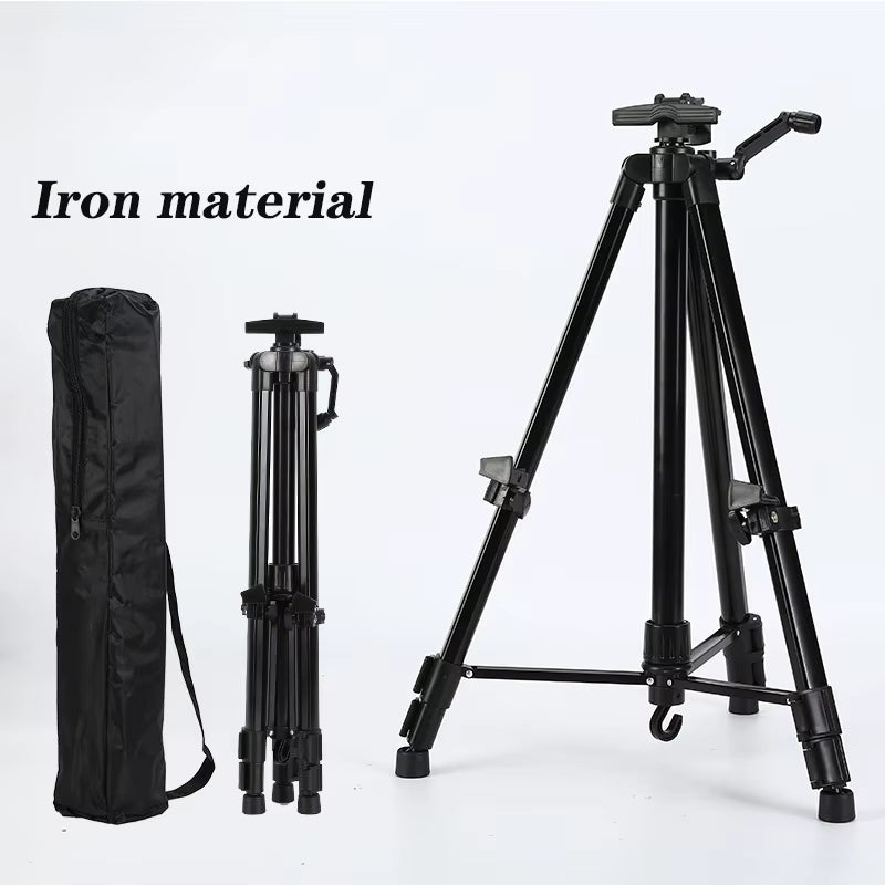 Portable Adjustable Metal Sketch Easel Stand Foldable Travel Easel Metal Easel Sketch Drawing for Artist Art Supplies 50-150CM