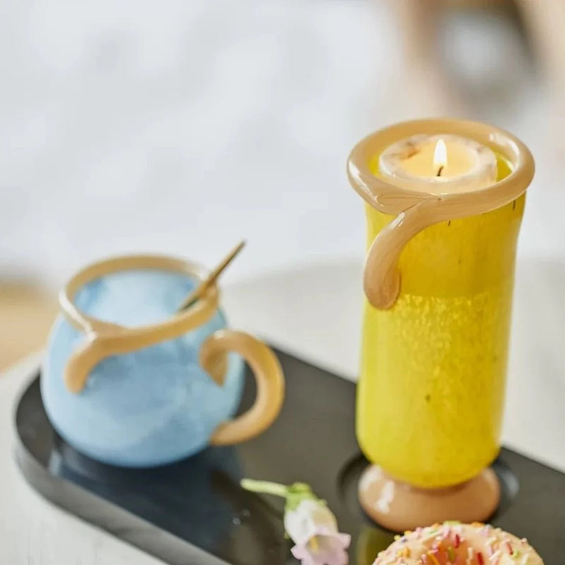Handblown Bonbon Glass Mug, Dopamine Espresso Cups
