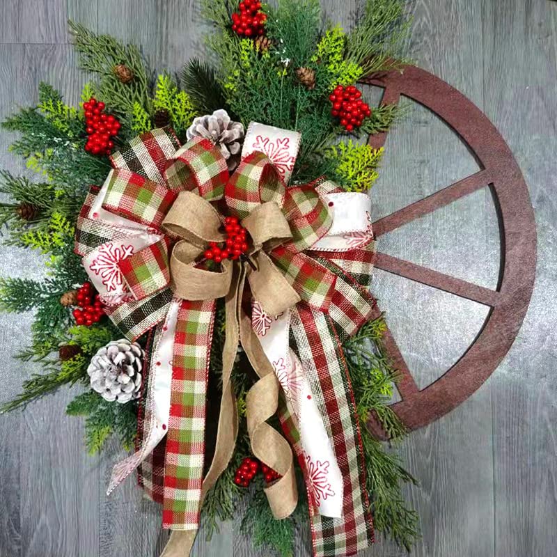 Christmas Wagon Wheel Wreath