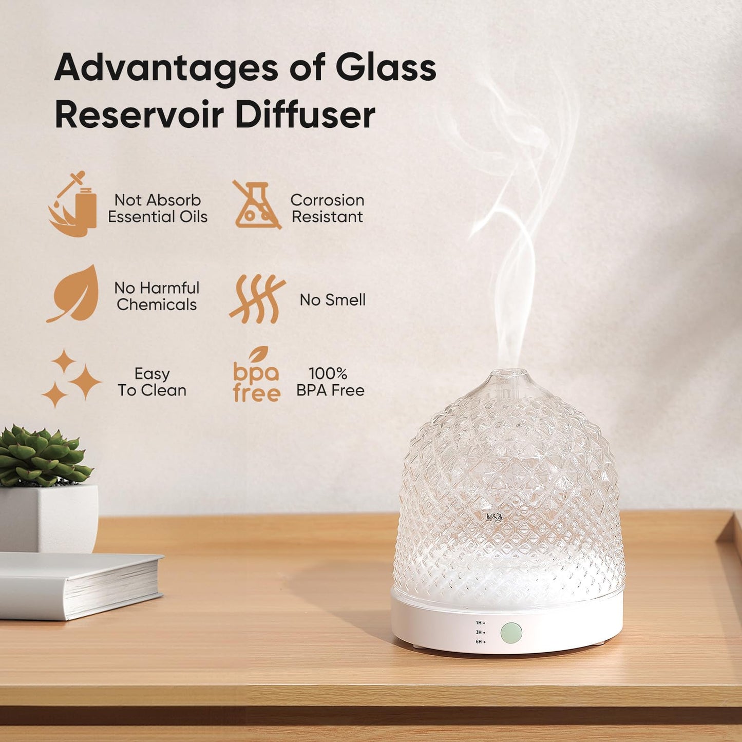 Lecdura Glass Essential Oil Diffuser