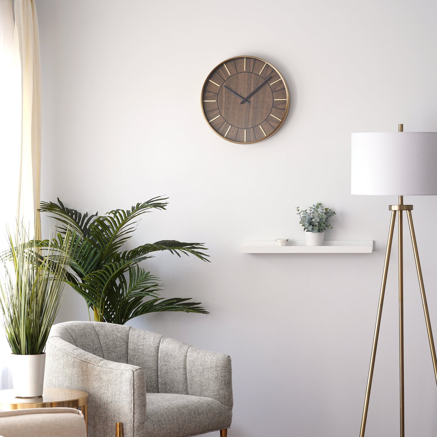 16" Indoor round Mid Century Modern Wall Clock