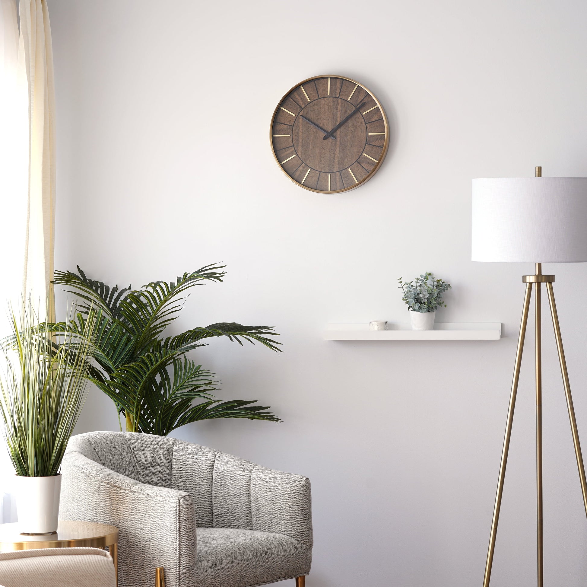 16" Indoor round Mid Century Modern Wall Clock