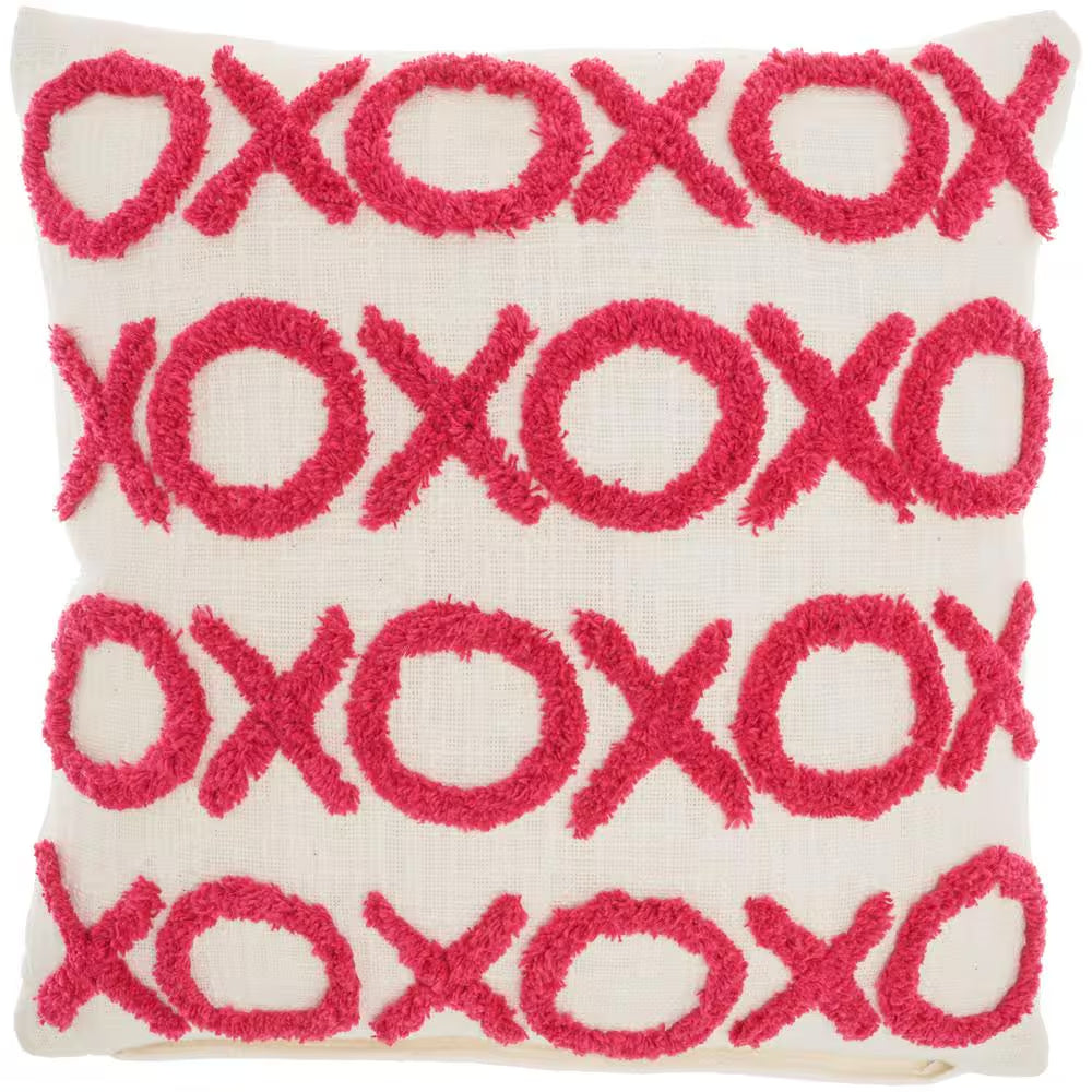 Lifestyles Hot Pink Geometric 18 In. X 18 In. Throw Pillow
