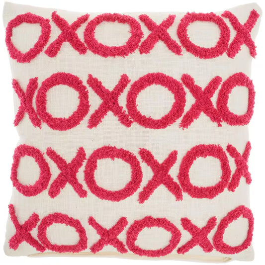 Lifestyles Hot Pink Geometric 18 In. X 18 In. Throw Pillow