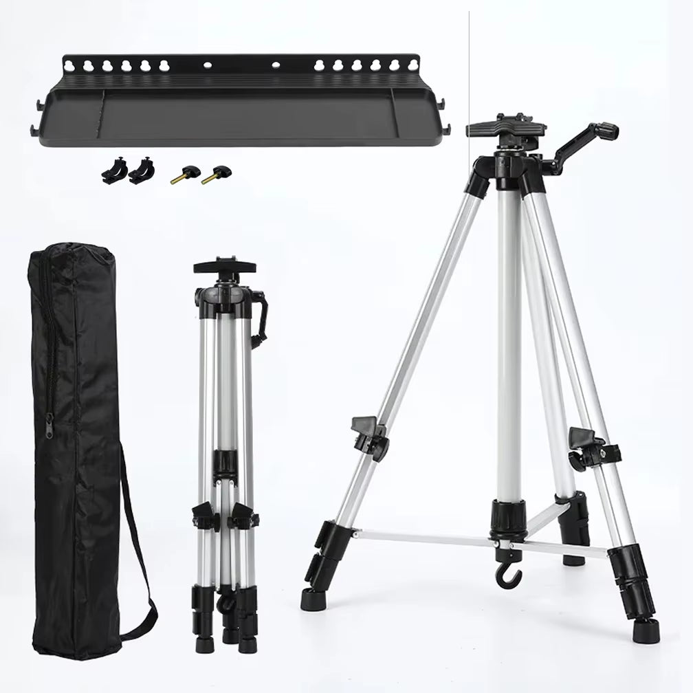 Portable Adjustable Metal Sketch Easel Stand Foldable Travel Easel Metal Easel Sketch Drawing for Artist Art Supplies 50-150CM