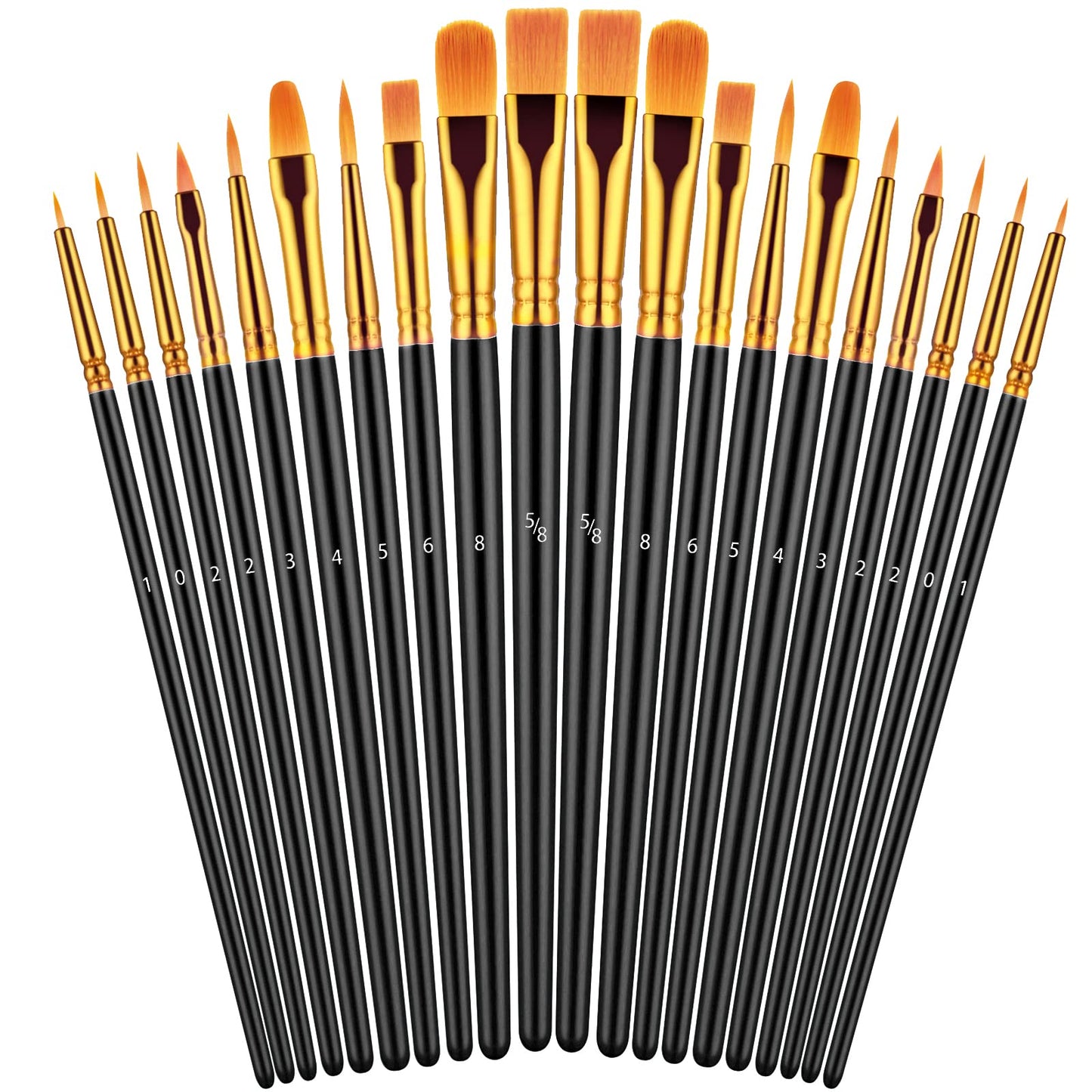 Paint Brushes Black Set (20 Piece)