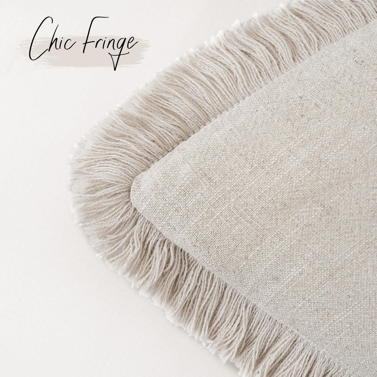 Linen Fringe Throw Pillow Covers
