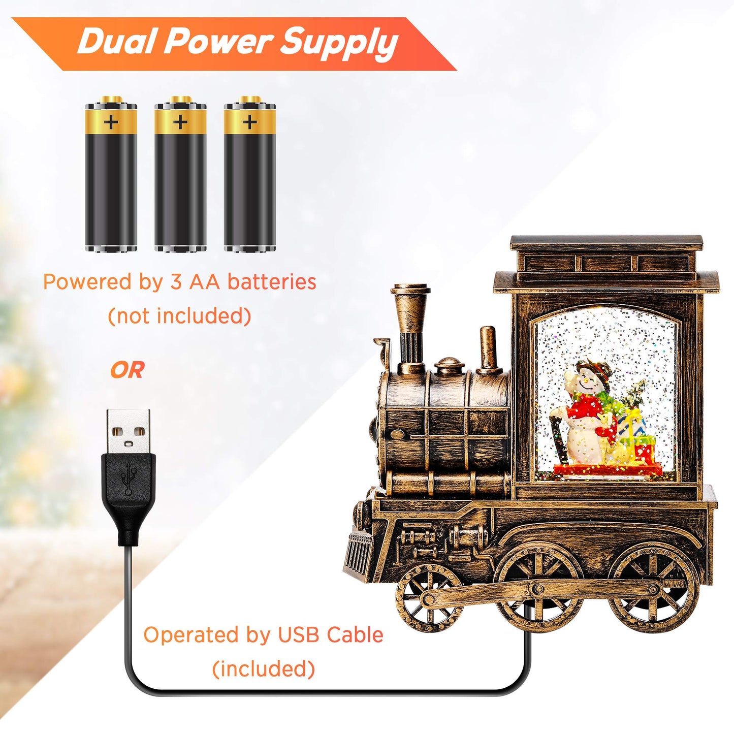 Christmas Snow Globe Lantern Train