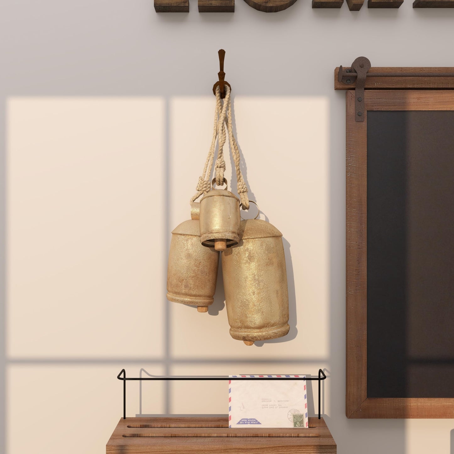Gold Metal Inspired Decorative Cow Bells