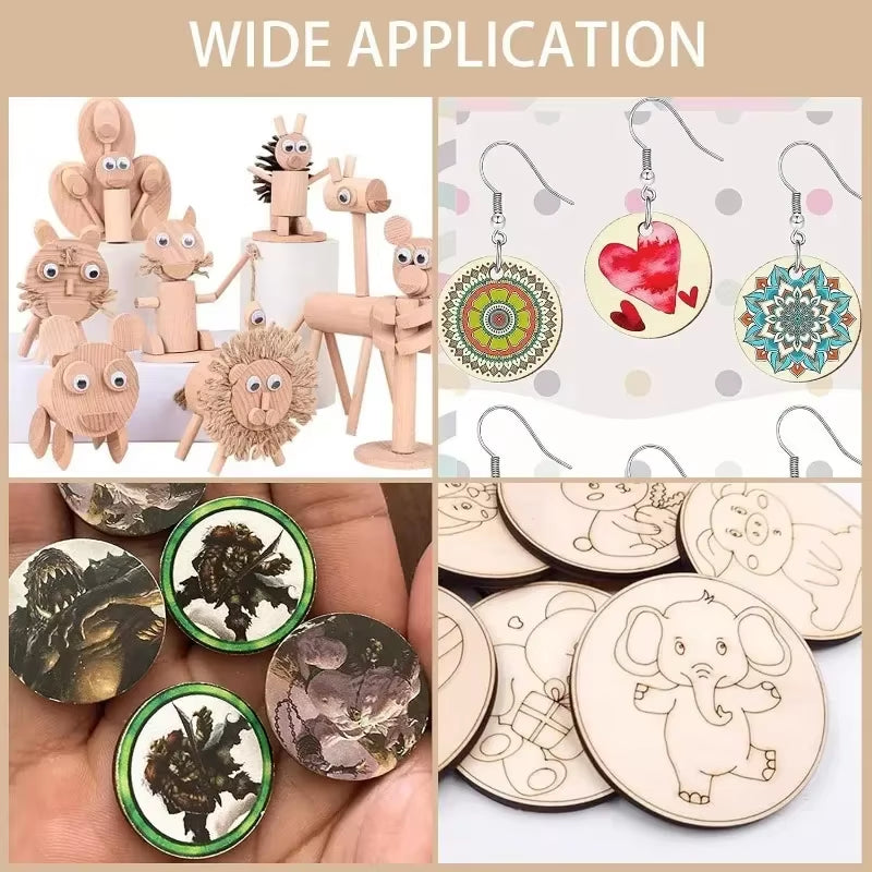 50Pcs 6Cm Unfinished Wood Slices, Natural round Blanks Wood Circles for Crafts DIY Art Crafts Christmas Decorations