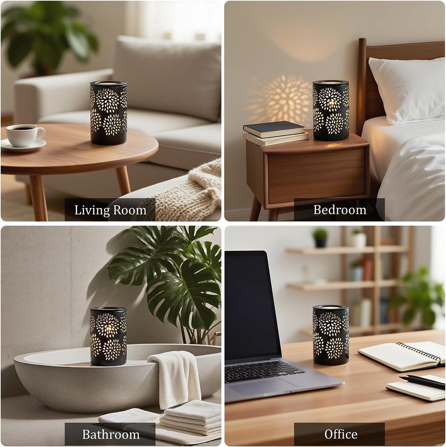 ASAWASA Ceramic Wax Melt Warmer with Timer and Silicone Dish,Candle Wax Warmer for Scented Wax & Essential Oils,Ideal Gift for Home Office Kitchen(Long White)