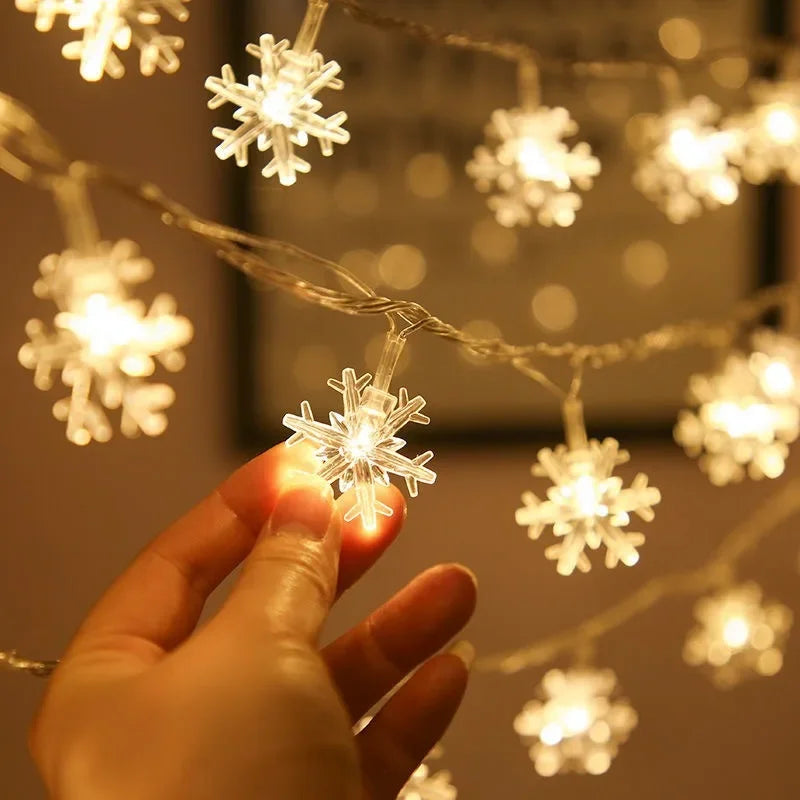 Snowflake LED String Fairy Light Garland Home Christmas Lights Wedding Decor Christmas Decor for Home Navidad Party Decoration