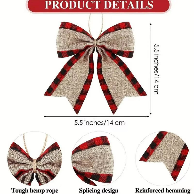 Christmas Tree Bow 12X Christmas Bowknot Ornament 5.5Inch Christmas Bows Outdoor Decor Festive Christmas Bows Bows Wreath