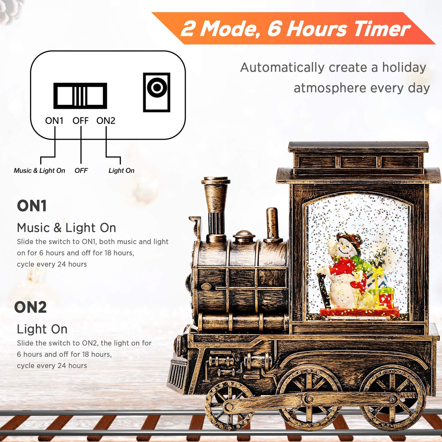 Christmas Snow Globe Lantern Train