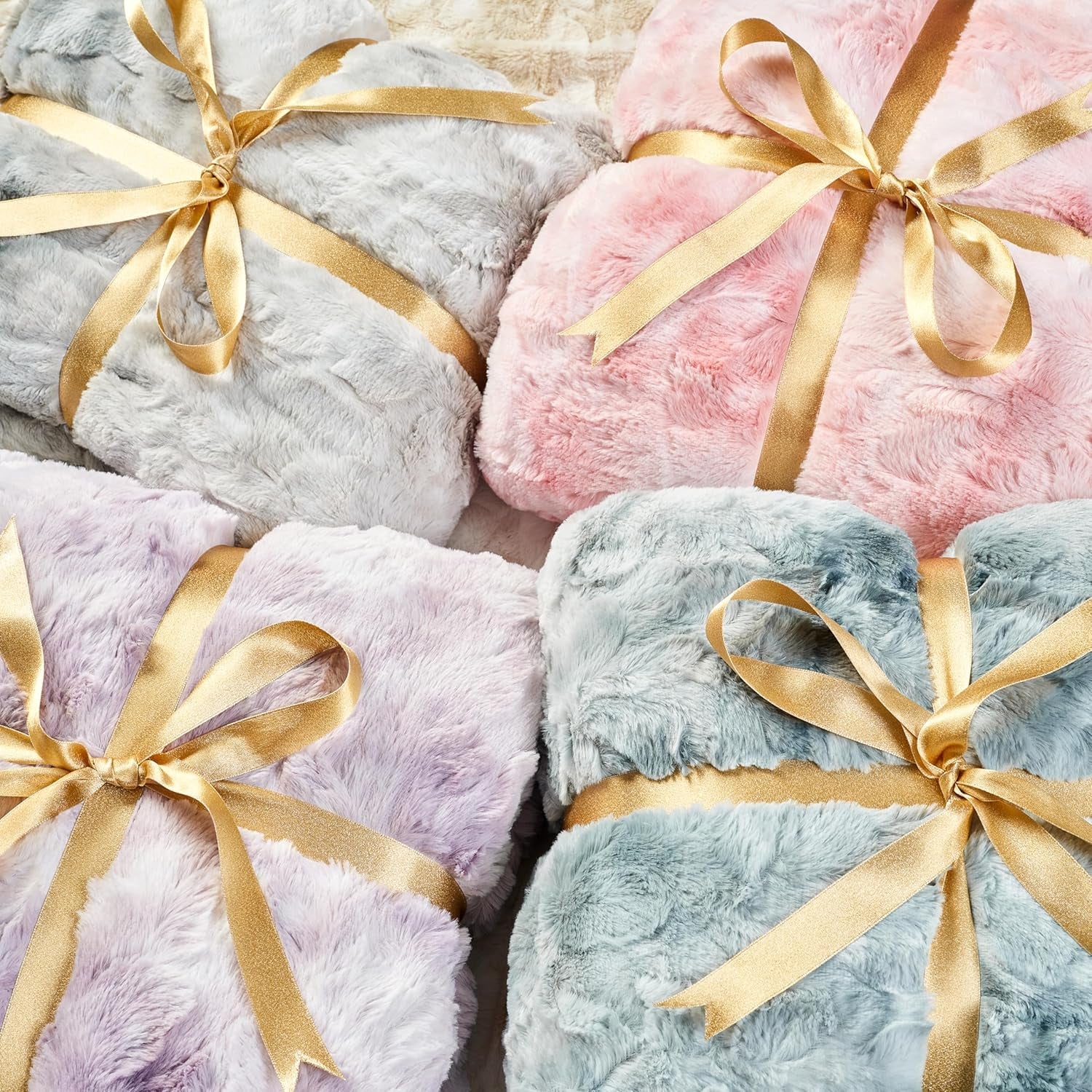 Chanasya Premium Wolf Faux Fur Throw Blanket - Soft, Fuzzy Sherpa & Minky Throw Blanket - for Bed or Couch - 60" X 70” - White